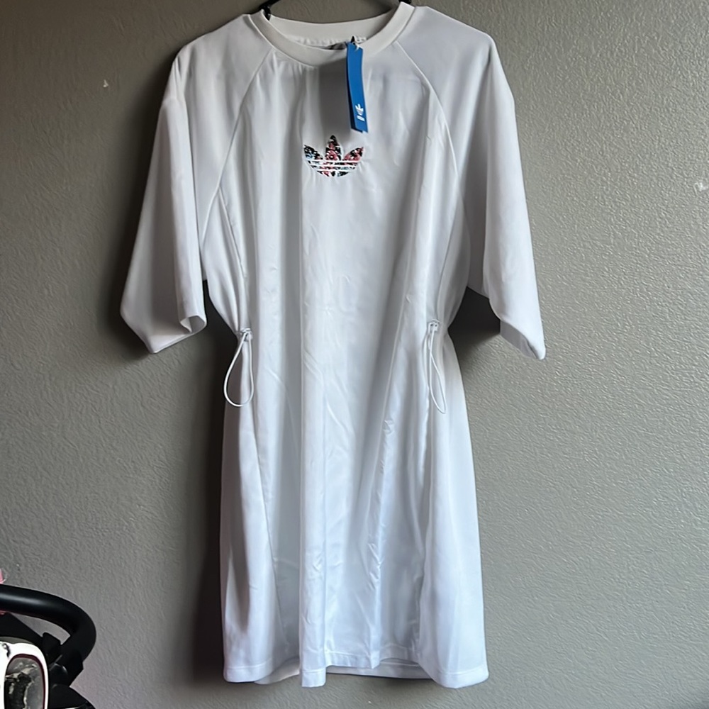 adidas Originals white logo string Tee Dress